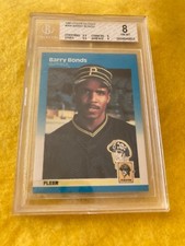 1987 Fleer Glossy rookie #604 Barry Bonds RC BGS 8 NM-MT w/9.5