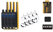 Motorola Solutions T470 Two Way Radios w/ Surveillance Earpieces 4-Pack