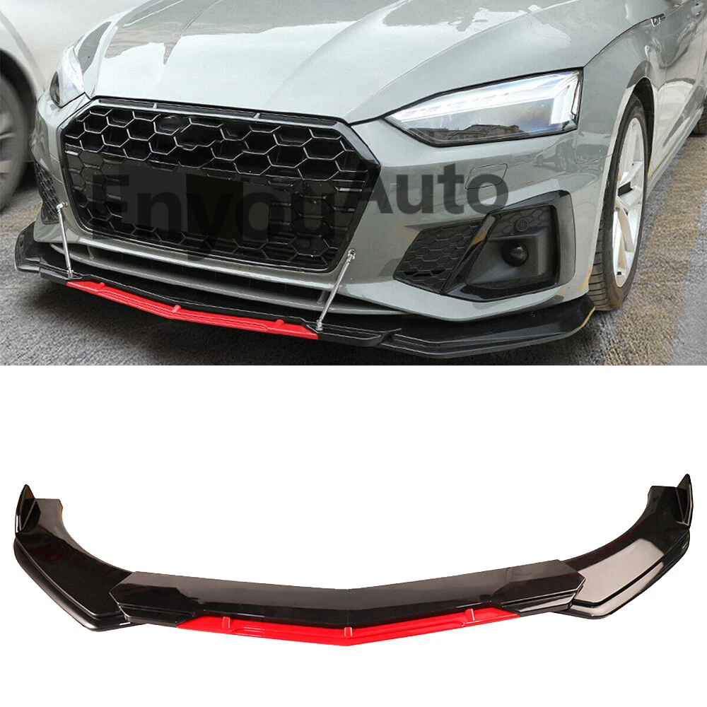 For Audi Q3 Q4 Q5 Q7 Q8 Front Bumper Lip Spoiler Splitter Glossy Black Red