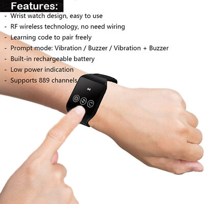 Drahtloser Handgelenk Pager Mehrzweck IPX7 Wasserdichter 433.92MHz Uhr Pager NEU