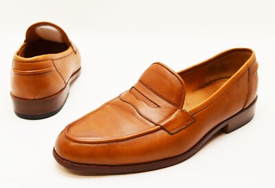 E. Vogel - Men's Handmade Bespoke Custom Tan Brown Leather Loafers  Sz 10.5 - 11