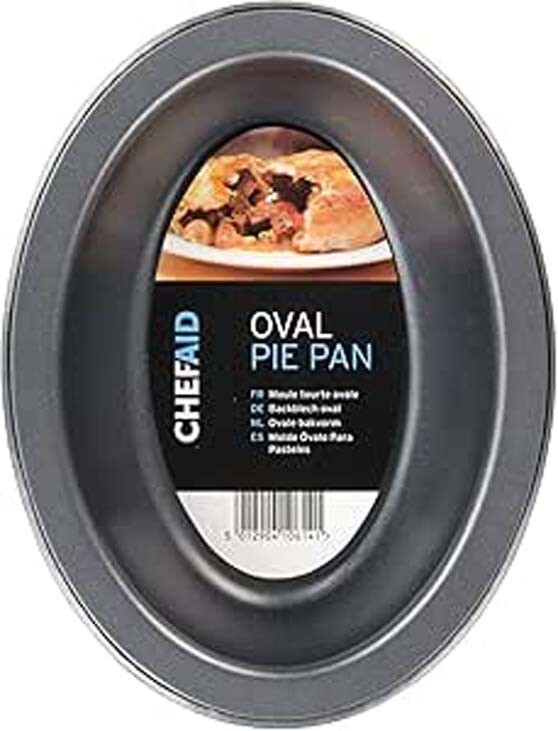 Oval Pie Dish Chef Aid Non-stick Meat Fish Vegetable 17cm x 13cm x
