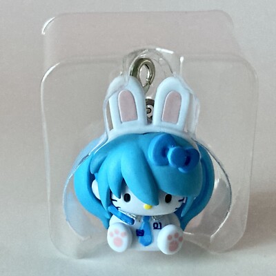 Hello Kitty x Hatsune Snow Miku Mini Figure Fastener Mascot Charm