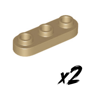 2x LEGO 77850   Platte 1 x 3   plate round   dunkel beige   dark tan