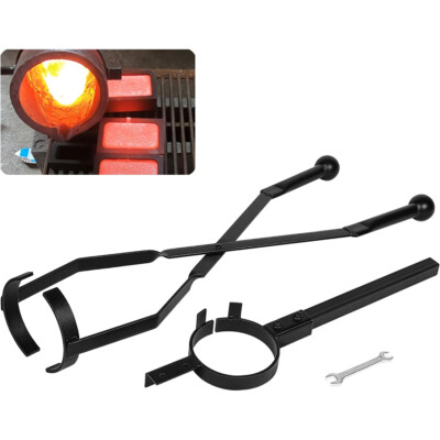 Crucible Tongs Graphite Crucible Lifting and Melting Metal Pouring Tongs set