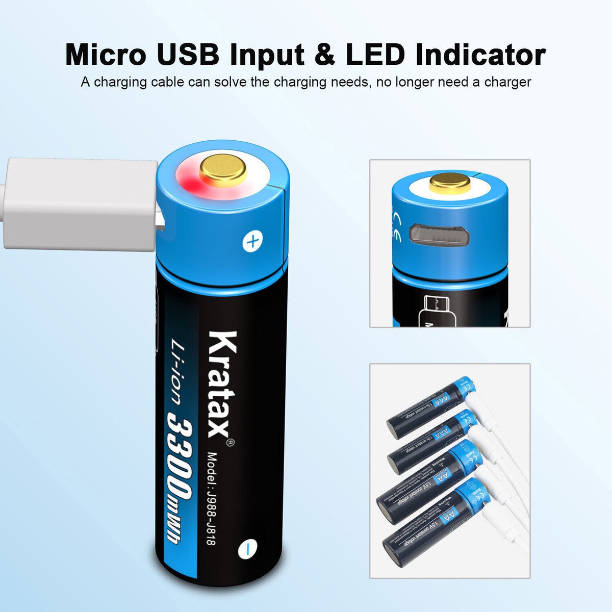 Batteria Ricaricabile Al Lio AAA Da 1,5 V Batter... - Grandado - Foto 6