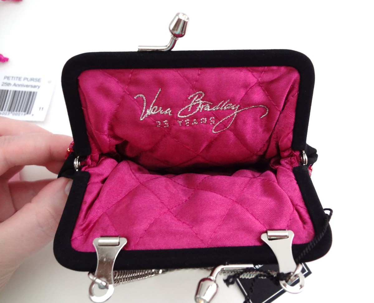 Vera Bradley Evening Bag 25th Anniversary Kisslock Beaded Chain
