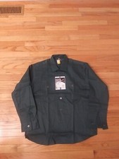 Five Star Vintage 1960s NOS Deadstock Olive Green Men's Collared Shirt Size L