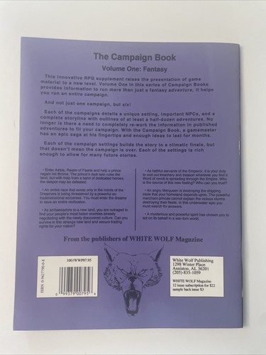 Campaign Book Volume One Fantasy RPG Campaign Supplement Book - Picture 2 of 2