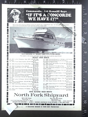 1972 ADVERTISEMENT for North Fork Shipyard, Concorde 41 Double Cabin yacht boat