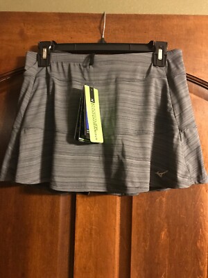 Mizuno Women's Trinity Running Skirt Skort Gray Stripe Women's Size XL NWT