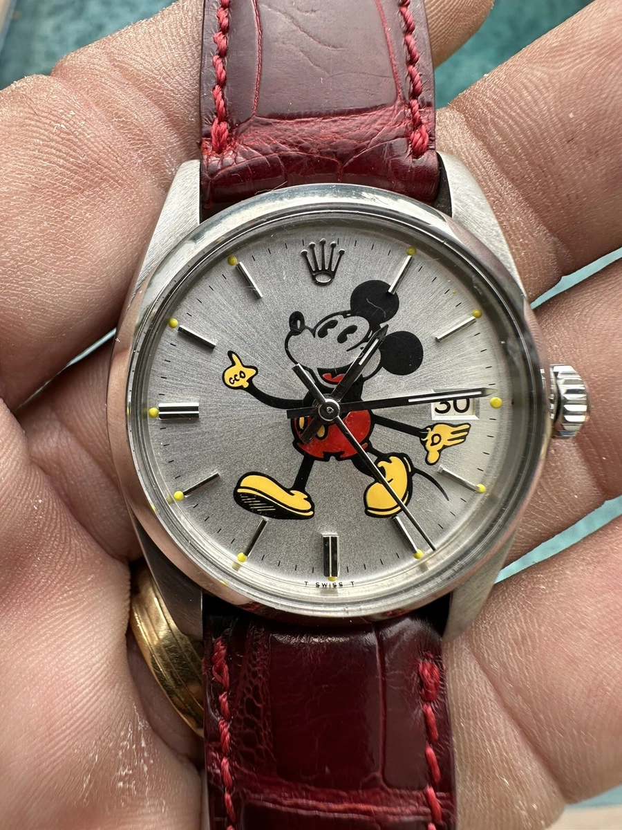 Rolex OysterDate 6694 With Beautiful Mickey Mouse Dial 34mm Men s Watch Look