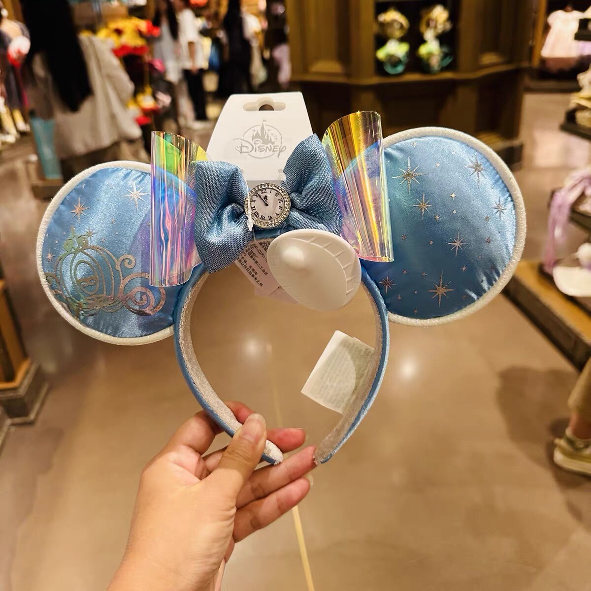 Ears - Disney Minnie Ears- Cinderella Blue (NWT) NEW 2024 Disney Parks Cinderella Midnight Clock Carriage  main image 4