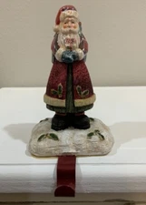 JCPenney Home Collection Santa Stocking Holder HoHoHo Ceramic & Resin W Orig Box