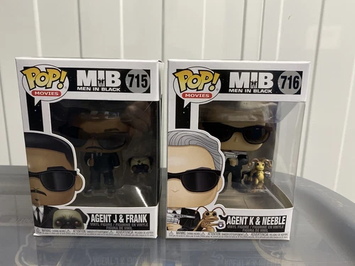 Men In Black Funko Pop! Vinyl Set #715 Agent J #716 Agent K (+protector)