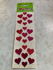 1 SHEET SANDYLION STICKERS RED HEARTS NEW IN PACKAGE 21 PCS PRISMATIC