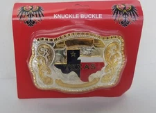 Texas Lonestar Flag Map Belt Buckle