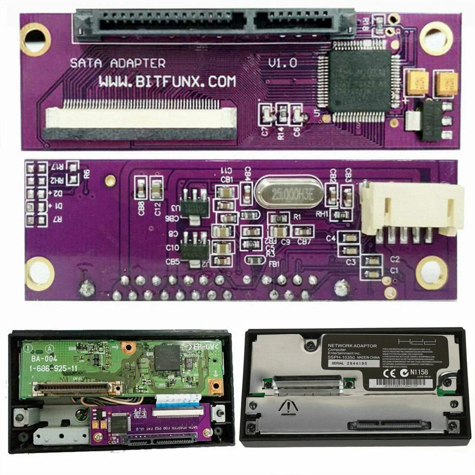 Adaptador de disco duro SATA para Sony PS2 PlayStation 2 Adaptador de red original / Disco duro Foto 4 de 4
