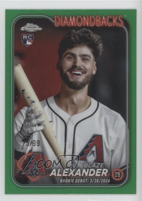 2024 Topps Chrome Update Green Refractor 75/99 Blaze Alexander #USC62 1m0n