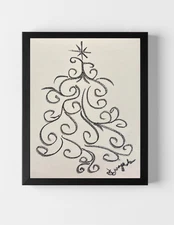 GUAJARDO Original Contemporary Pop Art Tree Sketch-2 11X8.5 Paper Signed Art