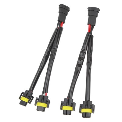 ༝2Pcs H11 H8 H9 Extension Wiring Harness Male-Female 2 Way Headlight Splitter