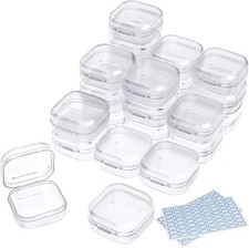 DUOFIRE Small Containers with Lids 24 Packs Plastic Box Clear Small Storage Con