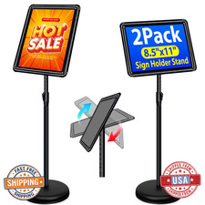 VAIIGO 2-Pack 8.5x11 Inch Adjustable Sign Stand & Floor Standing Sign Holder - P