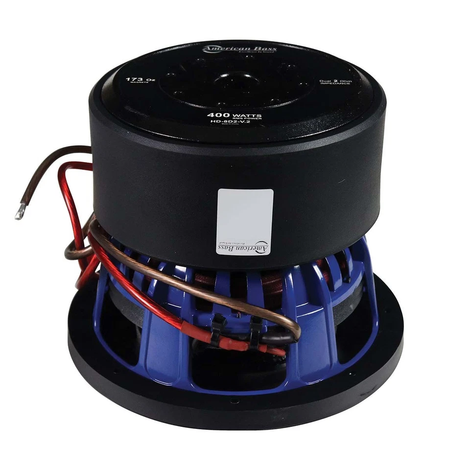 (2) AMERICAN BASS HD 8” ULTRA HEAVY-DUTY SUBWOOFERS D2 SUBS 2-OHM DVC (1 PAIR) - Image 3 of 4