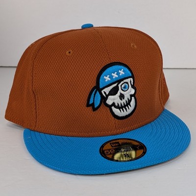 Amsterdam Marauders Dionic New Era 59Fifty Fitted Hat 8 Orange Blue Pirate Skull