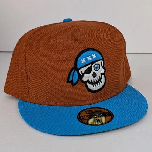 Amsterdam Marauders Dionic New Era 59Fifty Fitted Hat 8 Orange Blue Pirate Skull