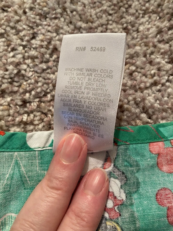 迪士尼医疗磨砂上衣女式米奇和米妮圣诞绿色口袋 XL 码 — 第 3/4 张图片