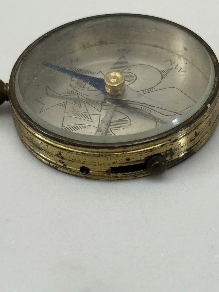 1947 Boy Scout World Jamboree French brass compass with transit lock Rare - Image 3 of 4