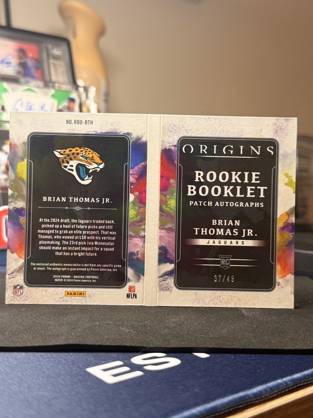 2024 Panini Origins Brian Thomas Jr. RPA Booklet /49 RBO-BTH Jaguars w/Mag view 2