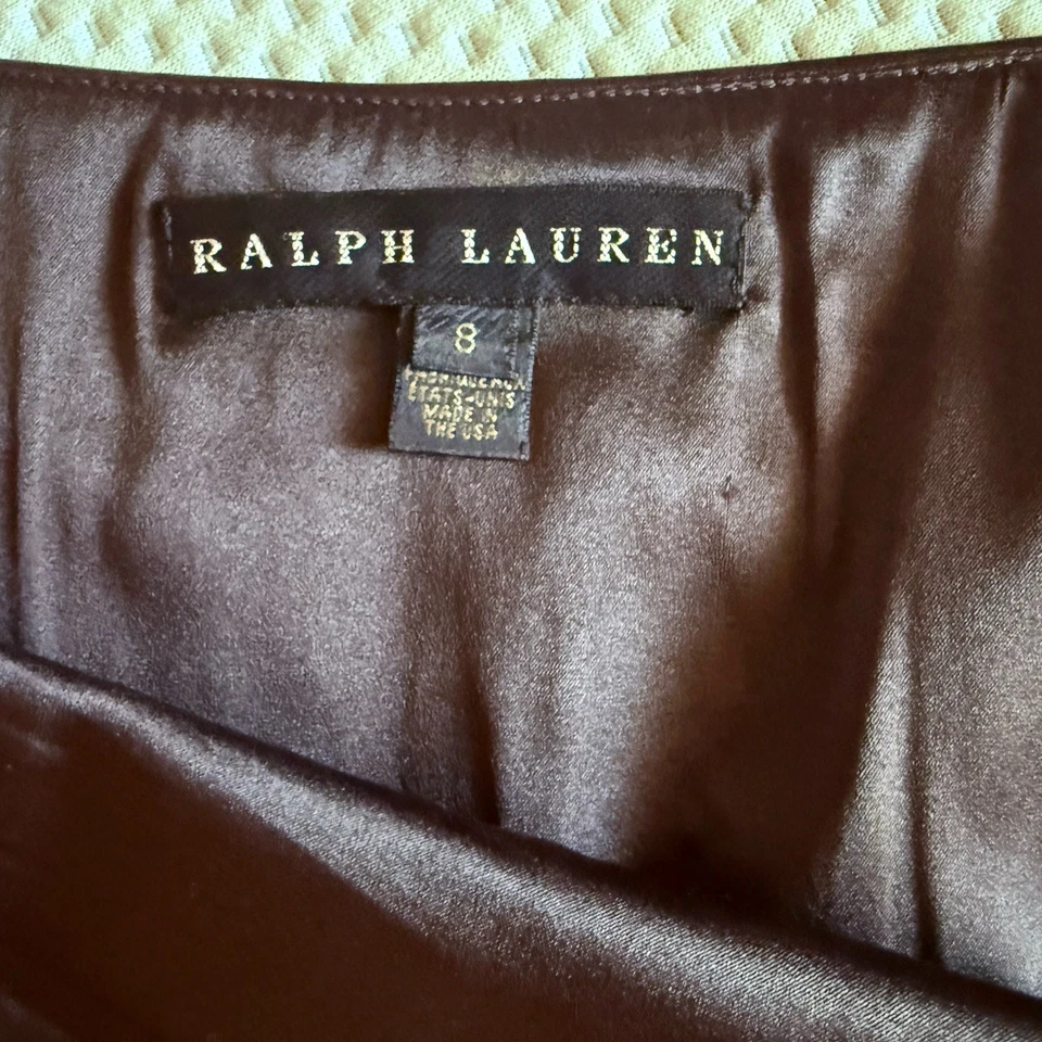 Ralph Lauren Black Label 100% Lambskin Leather Pencil Skirt Made In USA Luxury - Image 3 of 4