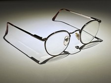 Vintage COAST Eyeglass Frames 409 Tortoise Round Rim Silver Tone Metal VTG