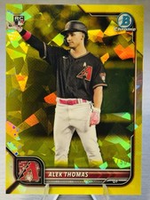 🔥⚾️ALEK THOMAS 2022 Bowman Chrome Yellow Sapphire Refractor RC /50 #DBACKS!⚾️🔥