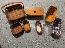 Longaberger basket estate lot of 6 vintage de...