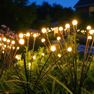 Solarlampen für Außen 4 Stück 32 LED Glühwürmchen IP65 Wasserdicht mit