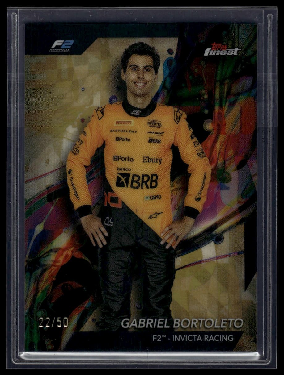 2024 Topps Finest Formula 1 #28 Gabriel Bortoleto Gold Refractors #/50