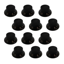 FLEOR 12PCS Black Top Hat Volume Tone Speed Control Knobs for LP /SG Style