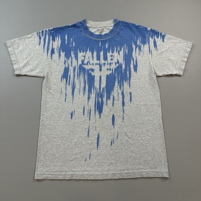 Vintage Fallen Footwear Shirt Mens Medium Splatter Logo Skate Punk Grunge Y2K