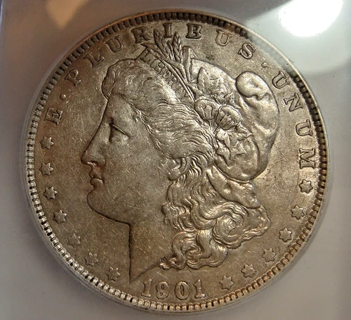 1901  Morgan Silver Dollar ICG AU50