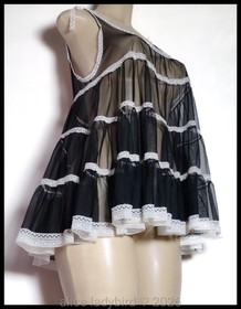 FIFI Chachnil FRANCE Sheer BABYDOLL Gown MINI Dress Vintage Tosca Top ~S/M/L