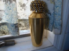 ANTHROPOLOGIE GOLD METAL TINY SILVER/GOLD BELL TOP COCKTAIL SHAKER 10"