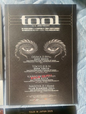 TOOL Japan LIVE concert MINI-POSTER x4! 2007 2025 PARABOLA 2006