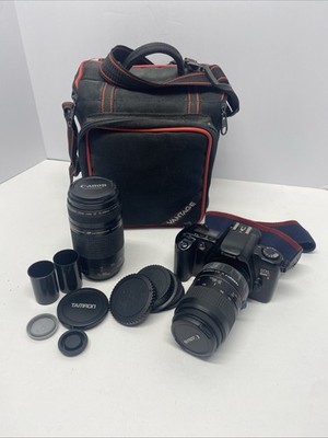 Canon EOS Rebel X S 35mm SLR Camera w/ 35-80mm EF & Ultrasonic EF 75-300mm Lens