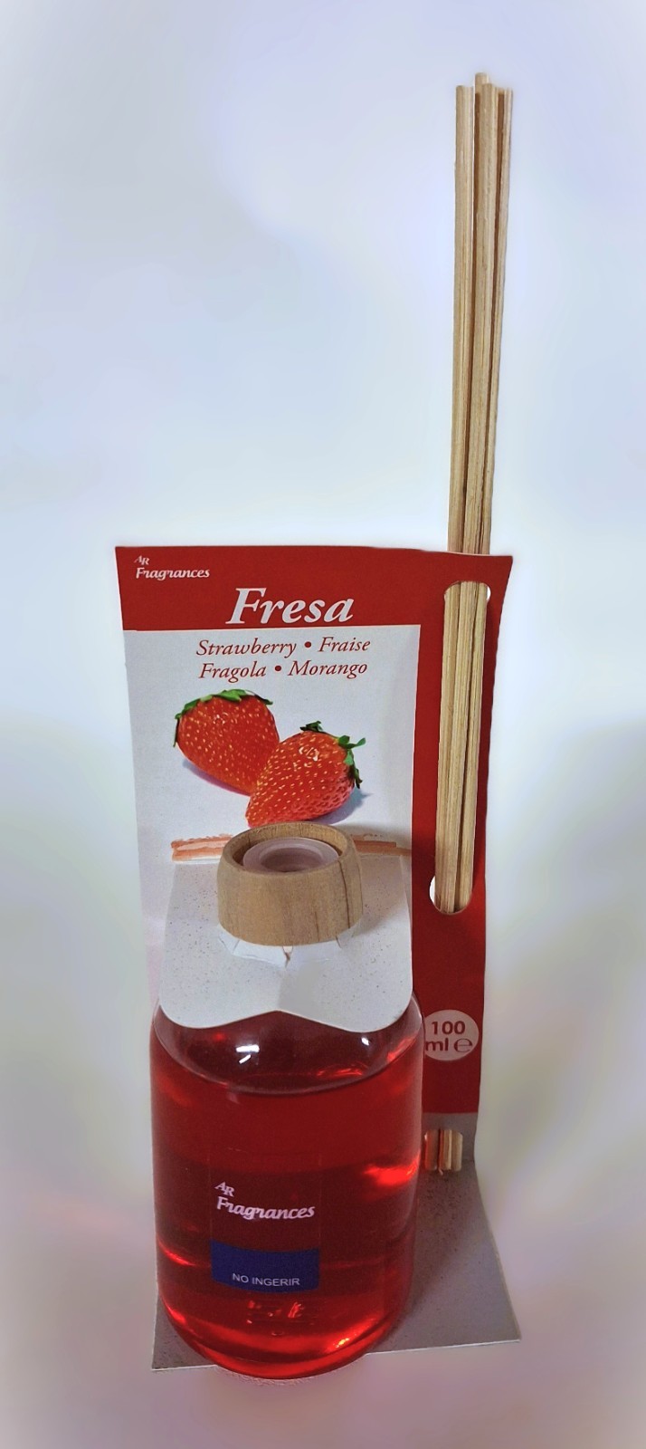 Diffuseur d'arômes fraise 100ml avec bâtonnets parfum d'ambiance fruité pour maison