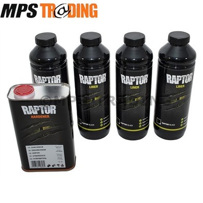 Land Rover Tough Schwarz Schutzlack Betteinlage 4x 1Ltr UPOL RAPTOR DA6382