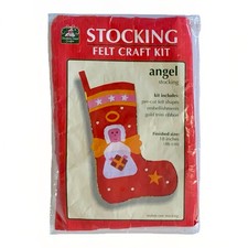 Christmas House Crafts Angel Felt Sequin 18" Stocking Kit - NEW