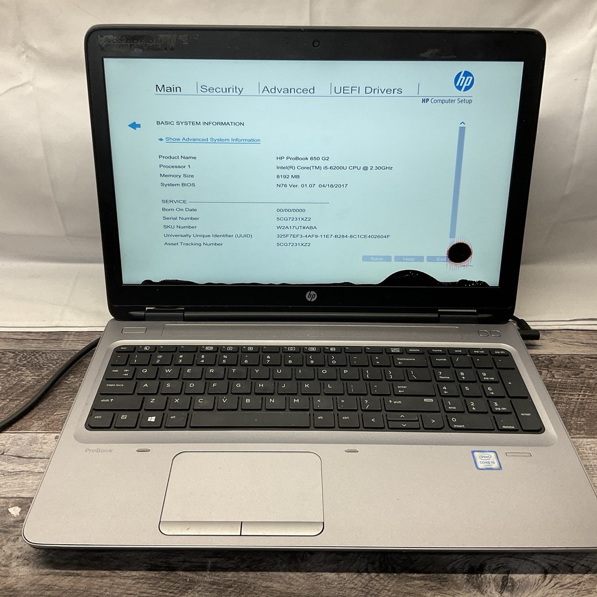 HP ProBook 650 G2 / i5 6th Gen / No RAM / Laptop Notebook PC / B3N 